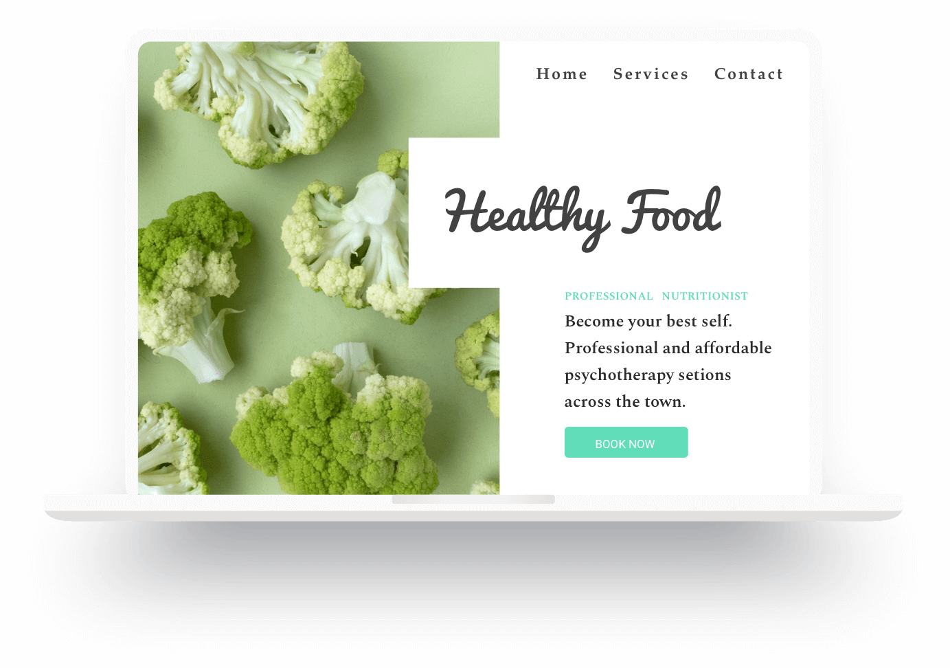 Beispiel für die Website eines Ernährungsberaters, die mit Jimdo erstellt wurde