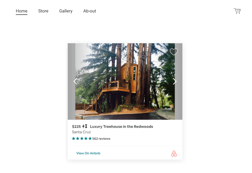 Airbnb on Jimdo website